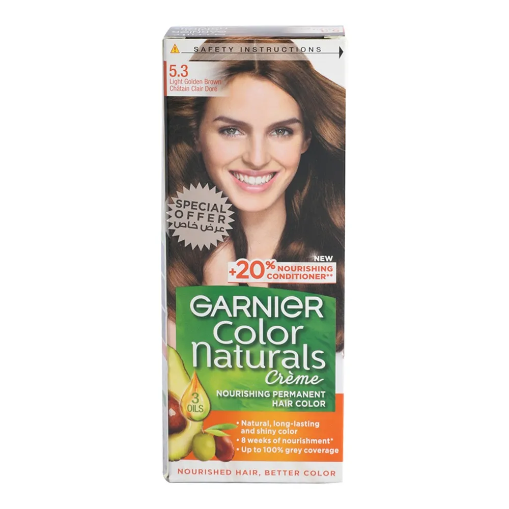 Garnier طقم صبغة شعر Color Naturals - 5.3 بني ذهبي فاتح