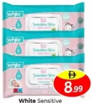 White Sensitive Skin Baby Wipes