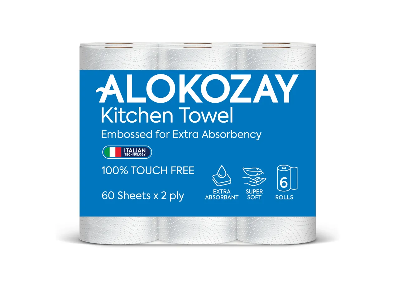 Alokozay مناديل مطبخ 60pcs عدد 6Rolls