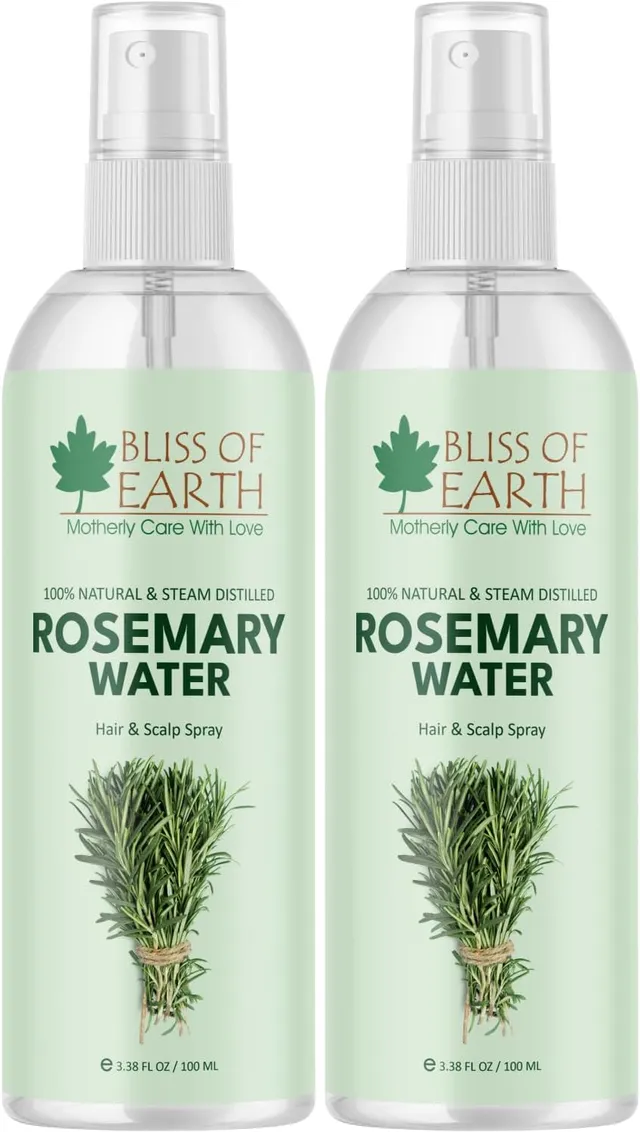 Bliss Of Earth Rosemary Water Spray For Hair Growth, 100% Natural Steam Distilled Rosemary Water For Hair & Skin, Helps Reduce Hair Fall, Strengthens Hair.