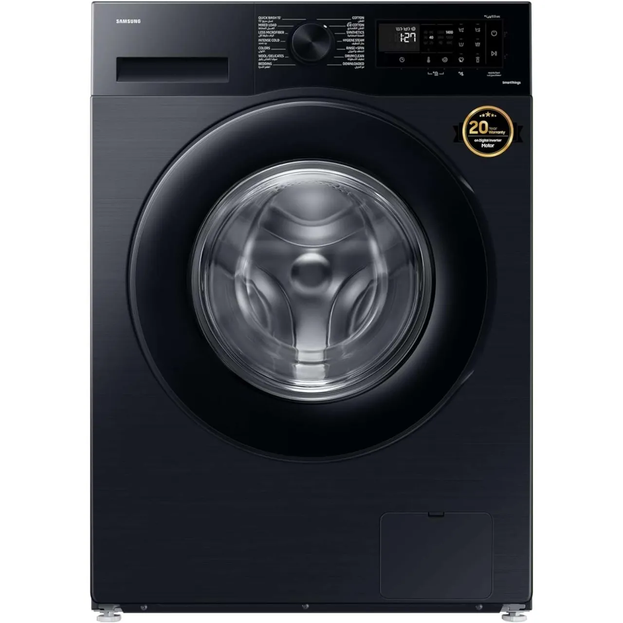 Samsung غسالة بتحميل أمامي، أسود، WW90CGC04DABGU