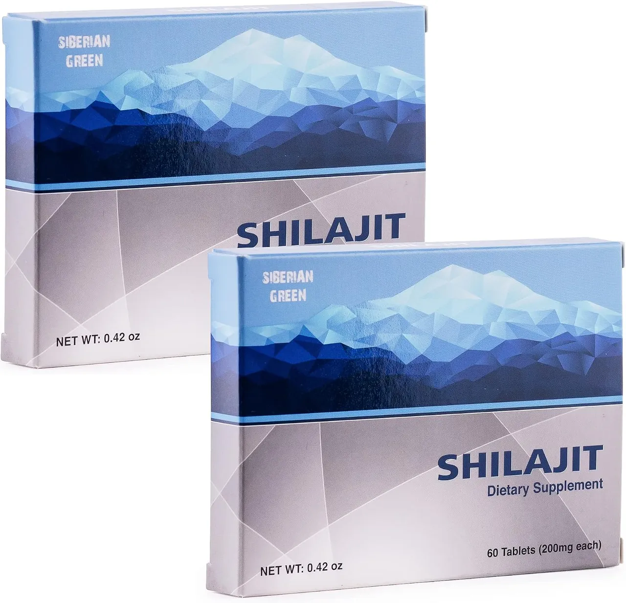 Siberian Green شيلاجيت طبيعي أقراص 2 عبوة × 60 قرص (الإجمالي 120 قرص)