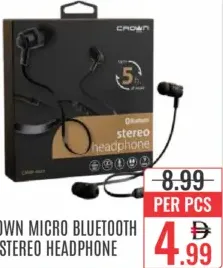 Crown Micro سماعات رأس ستيريو بلوتوث