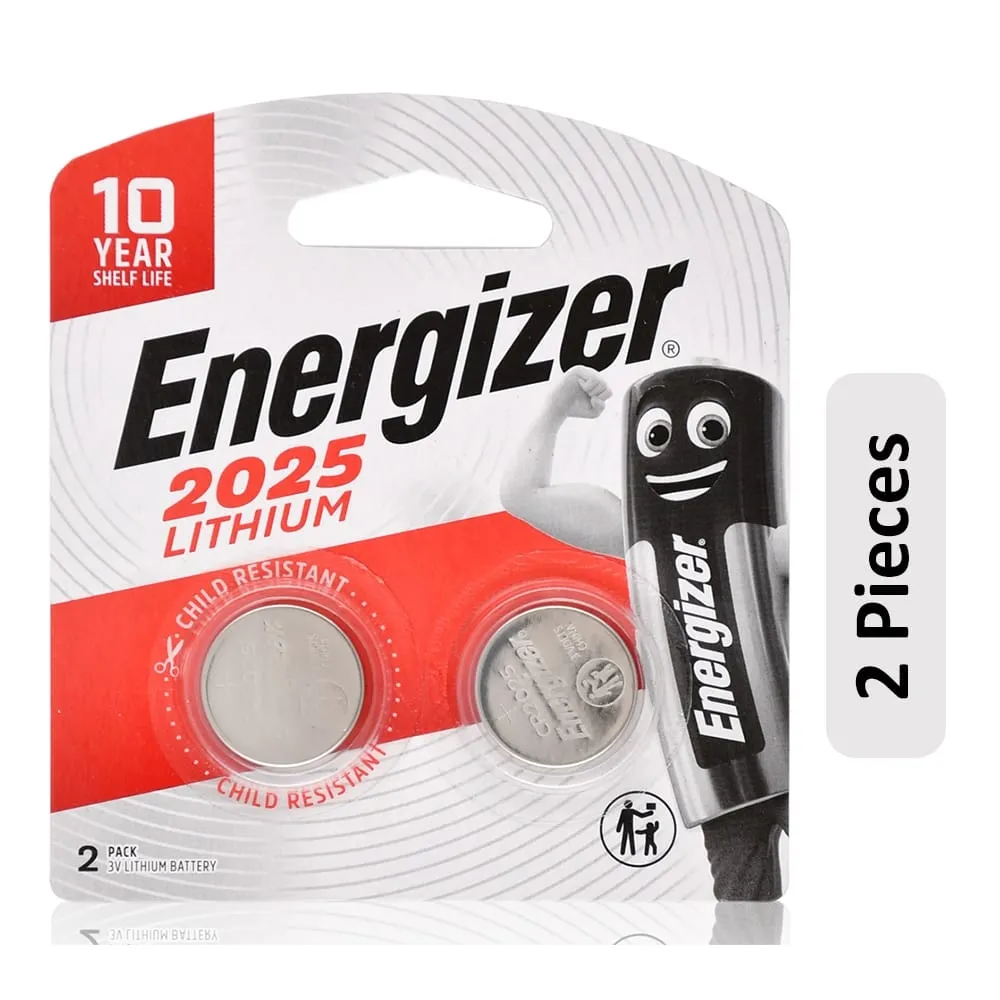 Energizer بطاريات ليثيوم قرصية CR2025 3V - 2 pcs