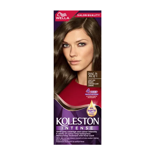 Wella Intense 305/1 Light Ash Brown Hair Color Kit 1 pkt