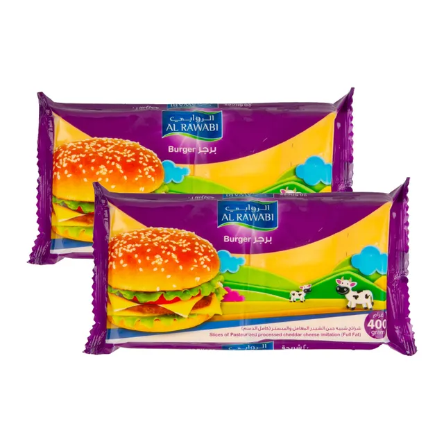Al Rawabi Burger Slices Cheese 400Gmx2Pcs