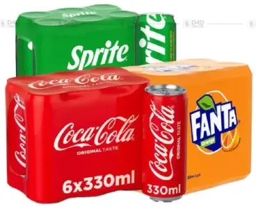 Coca Cola / Sprite / Fanta Coca Cola / Sprite ليمون ونعناع / Sprite / Fanta برتقال / Fanta حمضيات علبة