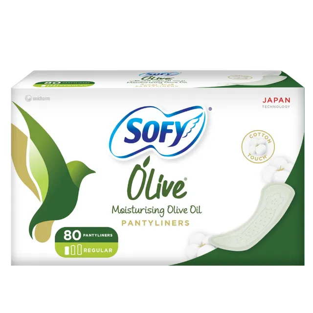 Sofy Regular Pantyliners Olive Oil Moisturized - 80 Pcs