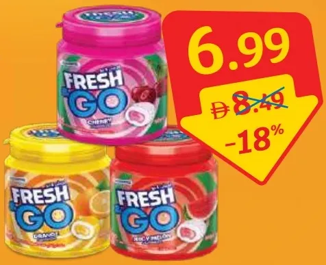 Fresh & Go Center Filled Gum Assorted