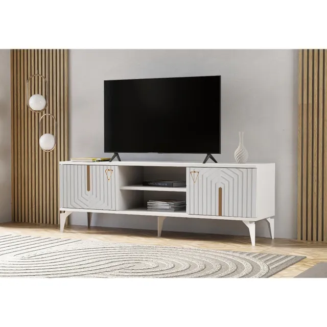 Maple Leaf Home Taha TV Cabinet, White, 5042