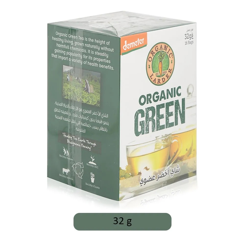Organic Larder أكياس شاي أخضر - 16 pcs