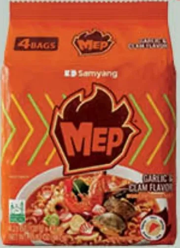 Samyang نودلز بالثوم والمحار ساميانج