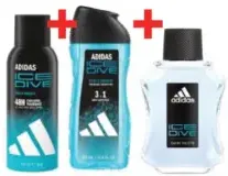 Adidas EDT + بخاخ مزيل عرق للجسم + جل استحمام 3في1 مشكل