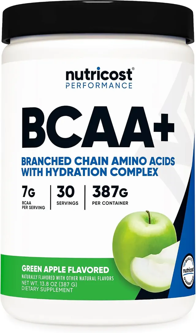 Nutricost BCAA + Hydration Powder (Green Apple) 30 Servings, Branched Chain Amino Acids with Hydration Complex, Gluten-Free, Non-GMO