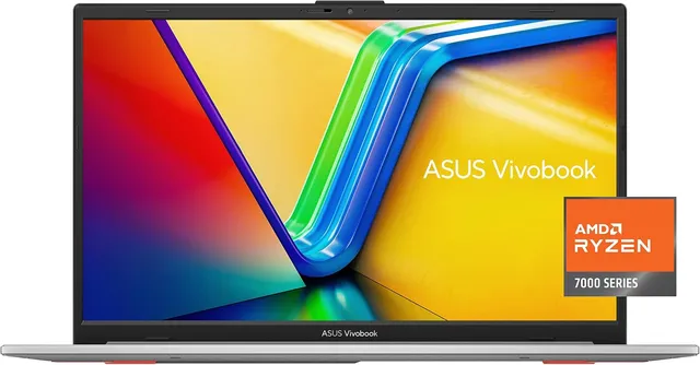 ASUS Vivobook Go 15 Laptop - AMD Ryzen 5-7520U 15.6inch FHD 512GB SSD 8GB RAM Shared AMD Radeon Graphics Win 11 Home English & Arabic Keyboard SILVER Middle East Version - [E1504FA-BQ085W]