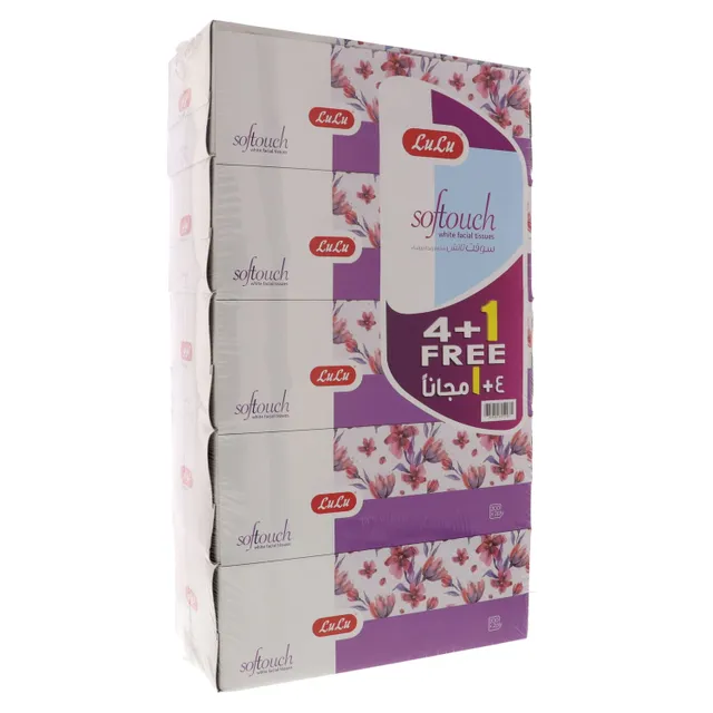 LuLu PL LuLu Softouch White Facial Tissue 2ply 5 x 200 Sheets