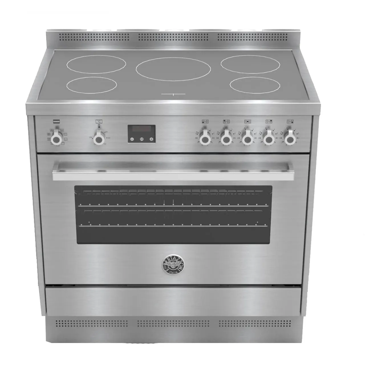 Bertazzoni طباخ BZONE Professional Series مقاس 90x60cm مع 5 مناطق سيراميك ستانلس ستيل PRO905VMFELXC