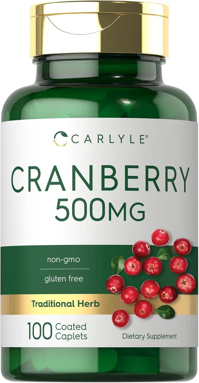 Carlyle Cranberry Pills, 500mg, 100 Caplets, Non-Gmo, Gluten Free Supplement For Women & Men