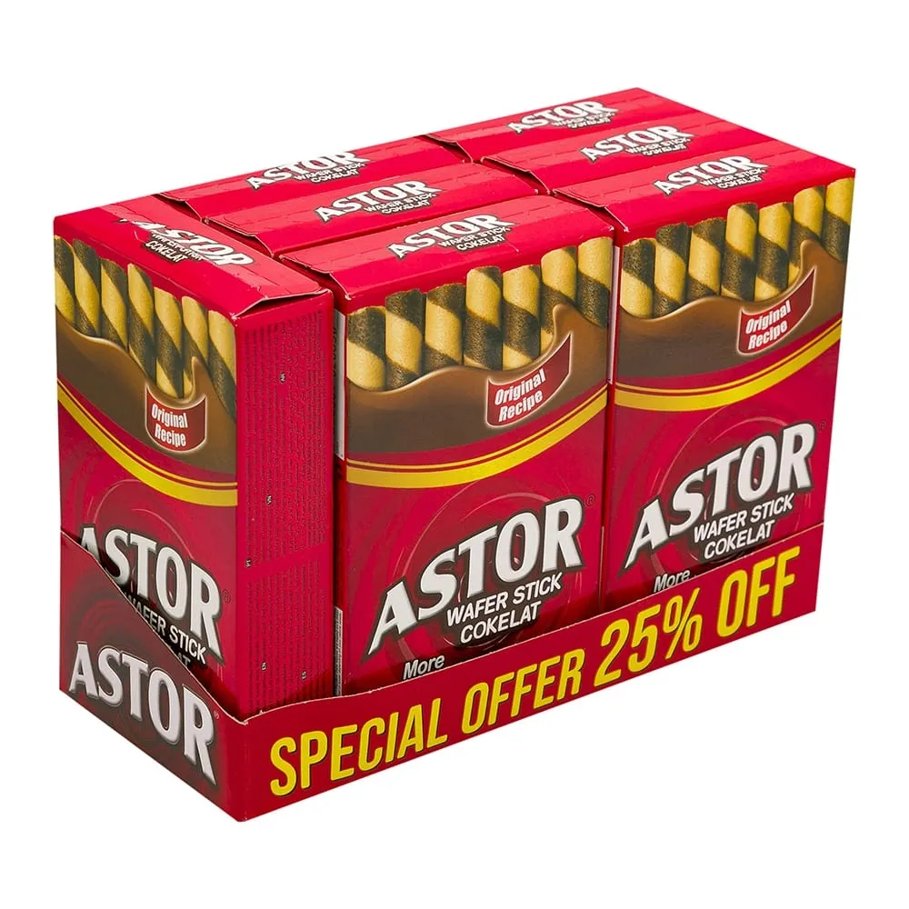 Roma Astor أصابع ويفر بكريمة الشوكولاتة 40Gm x7 Pcs