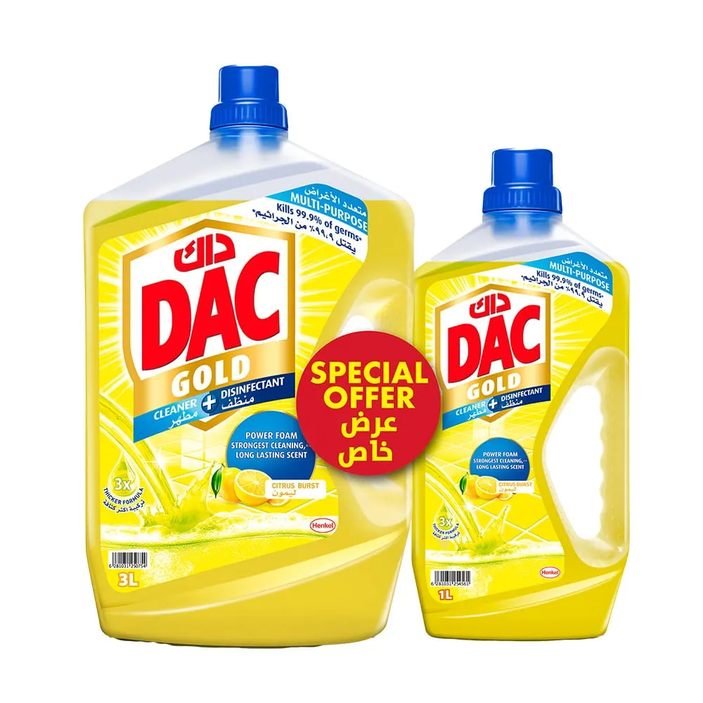 Dac gold منظف + مطهر برائحة الحمضيات - 3 +