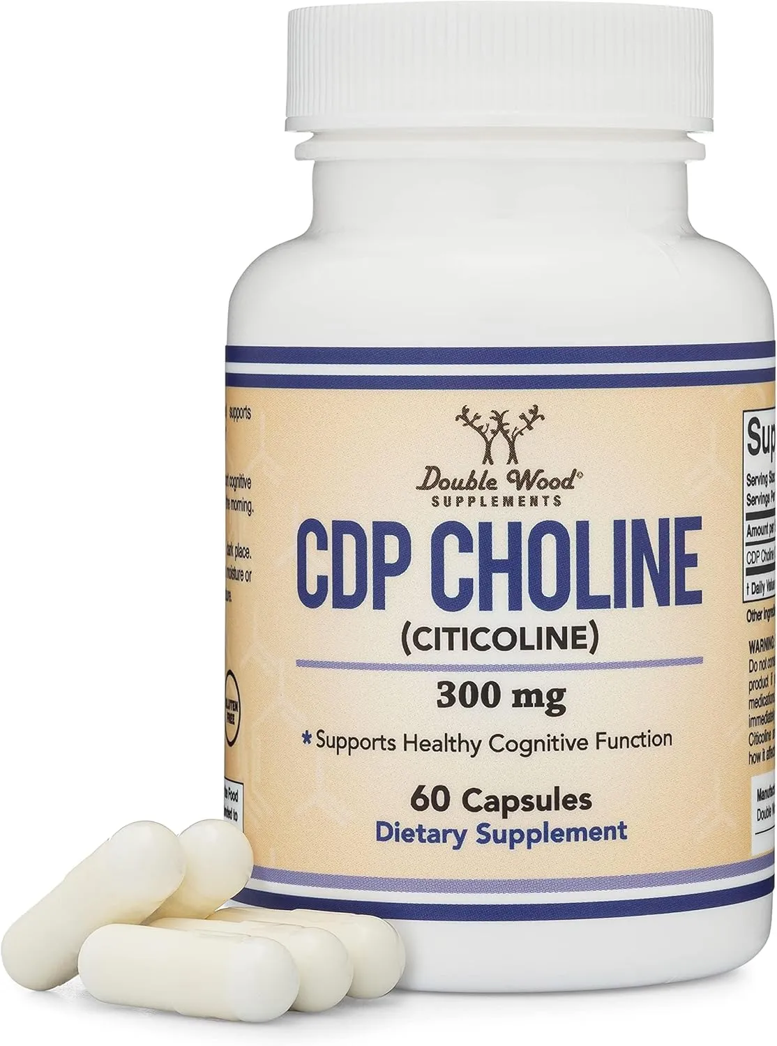 Double Wood Supplements كبسولات Cdp Choline‏ - 60 × 300mg