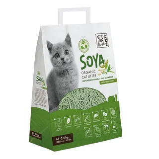 m-pets Soya Organic Cat Litter – Green Tea Scented, 100% Biodegradable, Super Absorbent