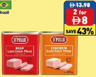D'Pollo Luncheon Beef / Luncheon Chicken