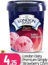 London Dairy آيس كريم فاخر بالفراولة فقط