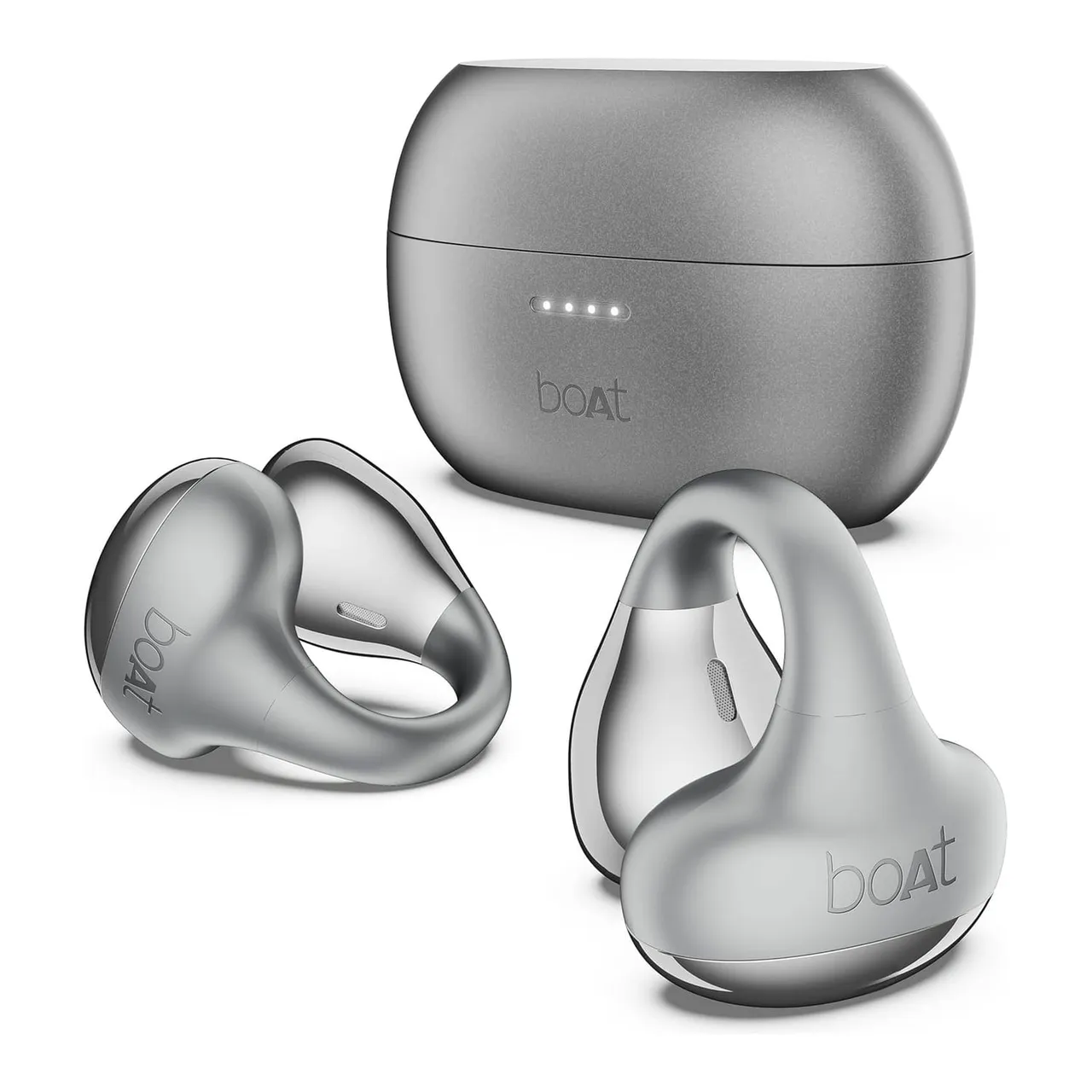Boat سماعات أذن لاسلكية Airdopes Loop OWS مفتوحة بمشبك، رمادي فاتح Cool Grey