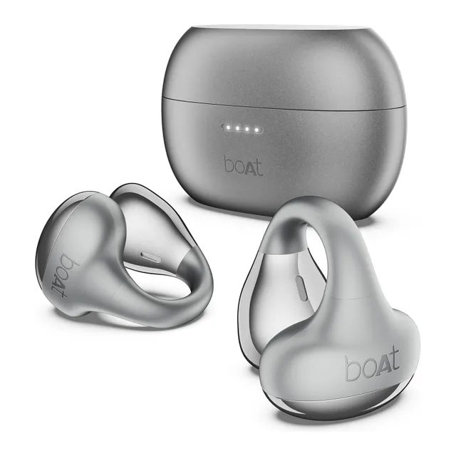 Boat Airdopes Loop OWS Open-Ear Clip-On True Wireless Earbuds, Cool Grey