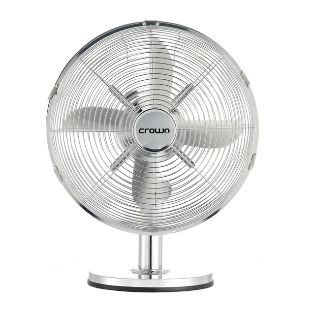 crownline TF-403 12" Metal Blade Table Fan with Tilt, Oscillation, and 3-Speed Control