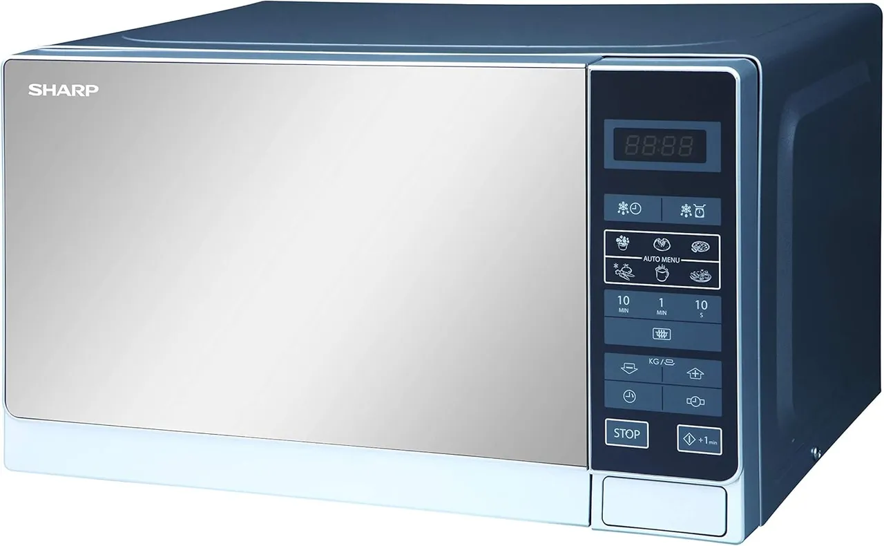 Sharp فرن ميكروويف كهربائي، 800W، R20MT(S)، أسود/فضي