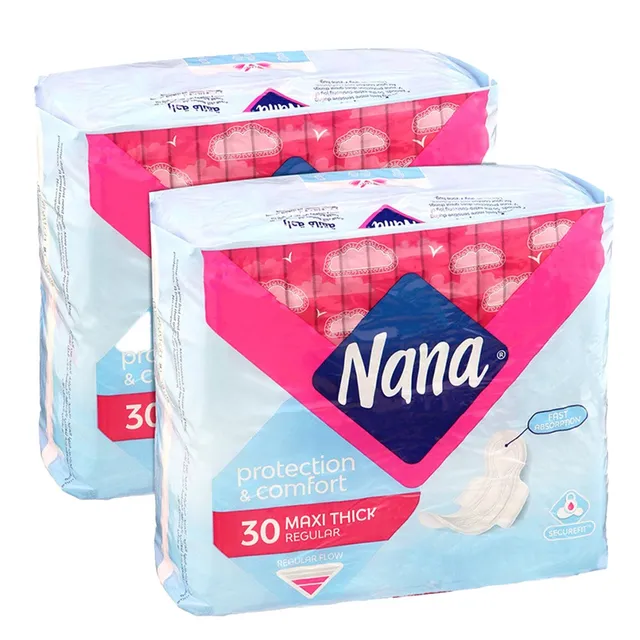 Nana Protection & Comfort Sanitary Pads - Maxi Think Regular - 2 x 30's