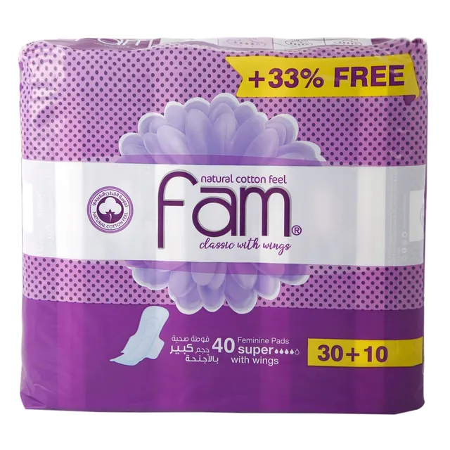 Fam Maxi Wings 30Pads+10Pads Free