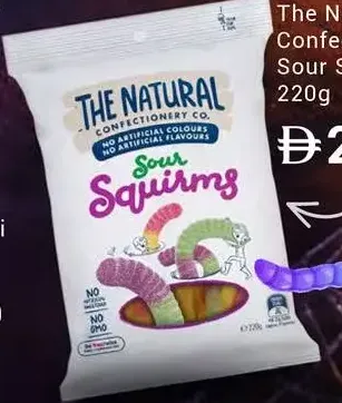 The Natural Confectionery Co. حلوى جيلاتينية حامضة على شكل ديدان