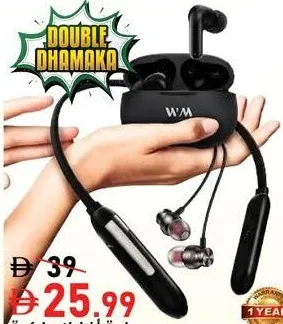 Wellmax Earbud + Neckband Combo