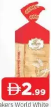Bakers World White Sandwich Bread