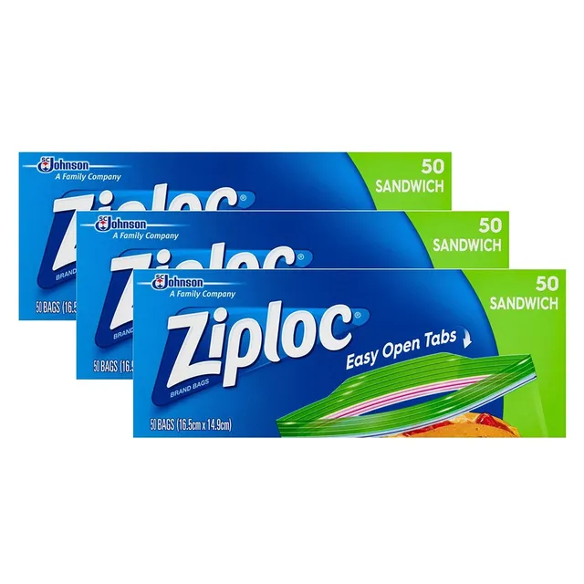 Ziploc Sandwich Bags 3 x 50 Bags