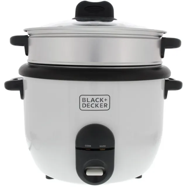 Black & Decker Rice Cooker 700W Power Removable Non-Stick Bowl & Steaming Tray with Water Level Indicator Glass Lid & Cool Touch for Healthy Meals Easy to Use 2 years warranty RC1860-B5