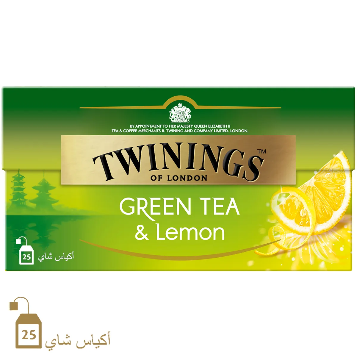 TWININGS GOLDLINE شاي أخضر وليمون أكياس شاي 25SX1.