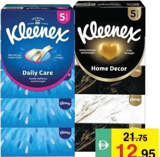 Kleenex Facial Tissues Daily Care/Home Decor, 2ply