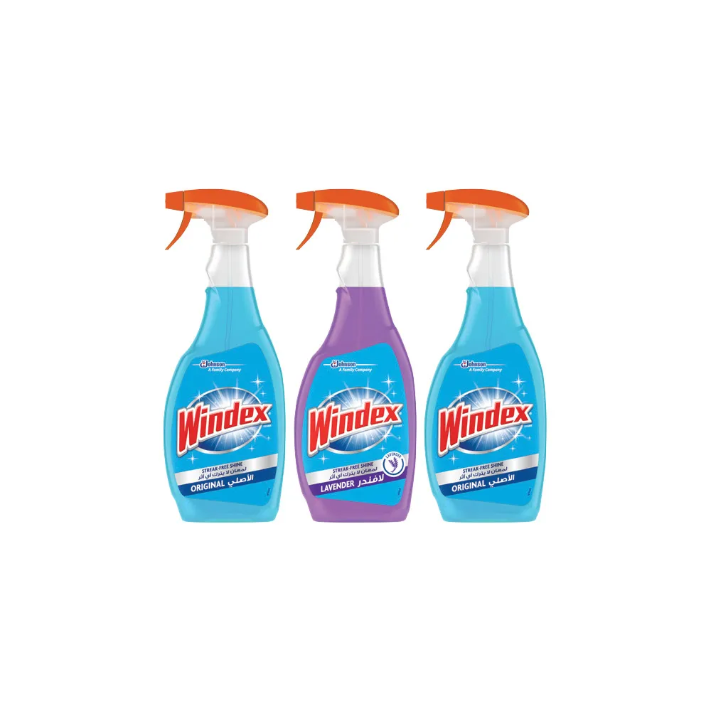 Windex منظف زجاج 2 أصلي و 1 لافندر