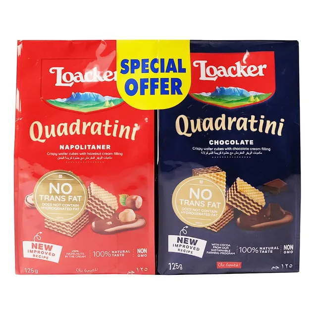 Loacker Quadratini Chocolate And Hazelnut Wafer