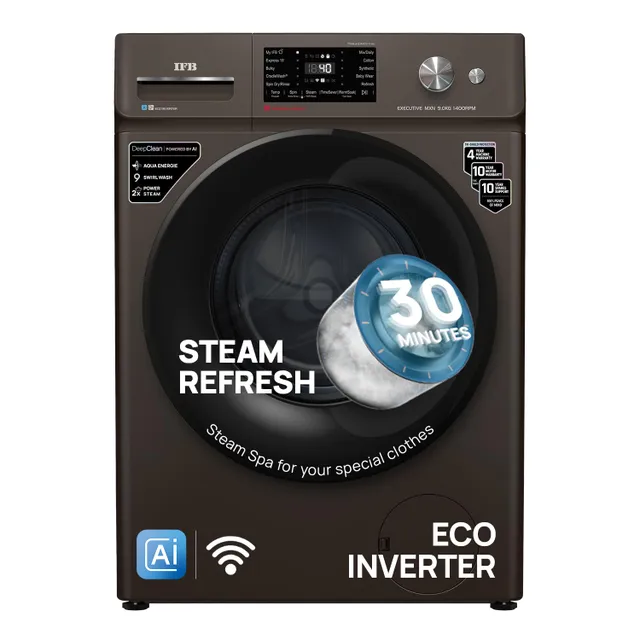 Ifb Front Load Washing Machine, 1400 RPM, AI Powered, Steam Wash, Inverter Motor – Executive Plus MBN 1014KH - Mocha