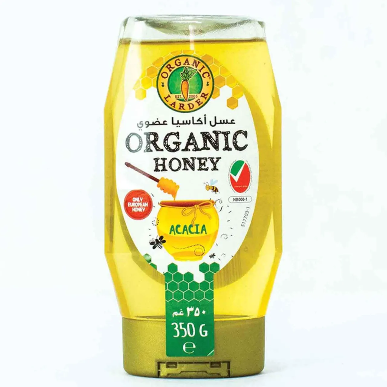 Organic Larder عسل خام عضوي بالأكاسيا