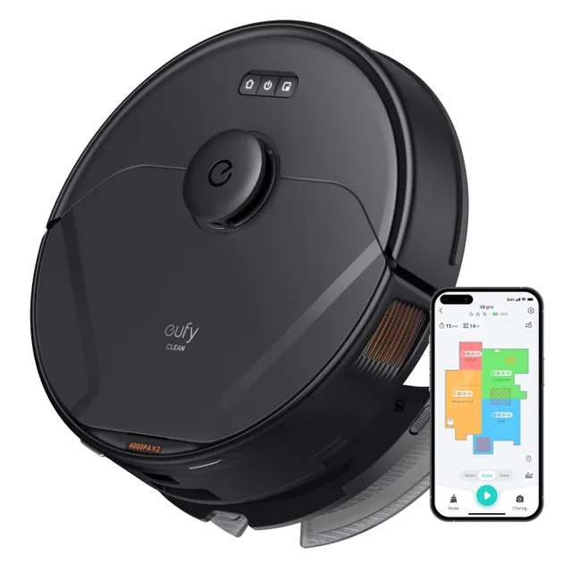 Eufy X8 Pro Robotic Vacuum Cleaner, 50W, Black, T2266V11