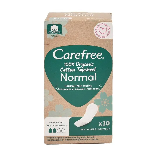 Carefree Normal Organic Cotton Topsheet - 30 Pieces