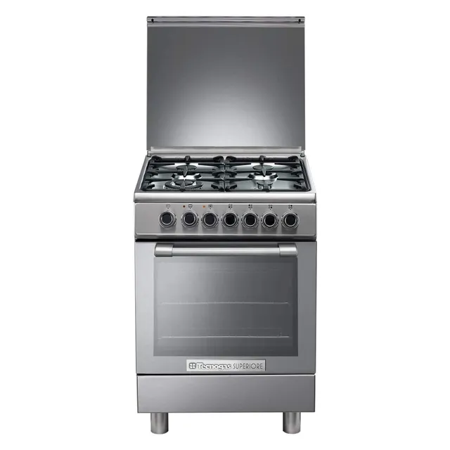 Tecnogas 60cm 4 Burner Superiore Gas Cooker N3X66G4VC Silver