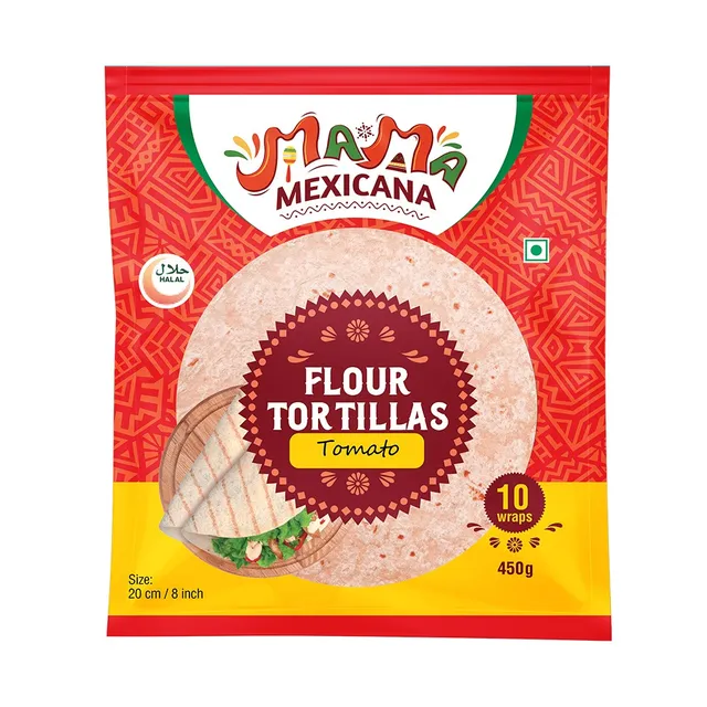 Mama Mexicana Tomato Tortilla Wraps 20cm - 10 Pcs