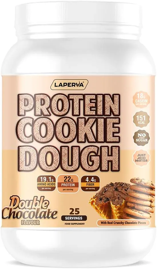 laperva Cookie Dough – 2.2 lbs – Double Chocolate – Protein/Serving – EAAs & BCAAs – Low Fat, High Fiber, No Added Sugar – Gluten-Free, Non-GMO – Mix or Bake